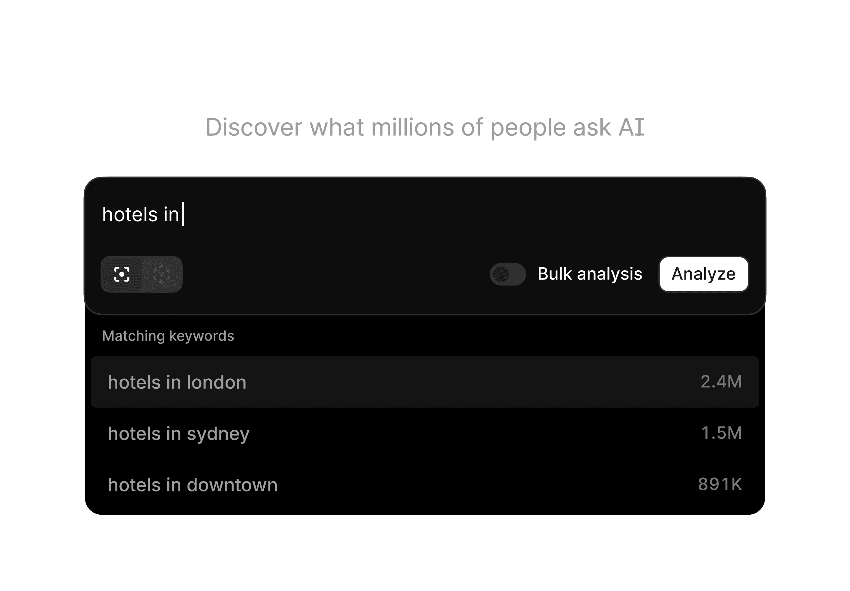 A view of travel prompts in Profound's prompt dataset