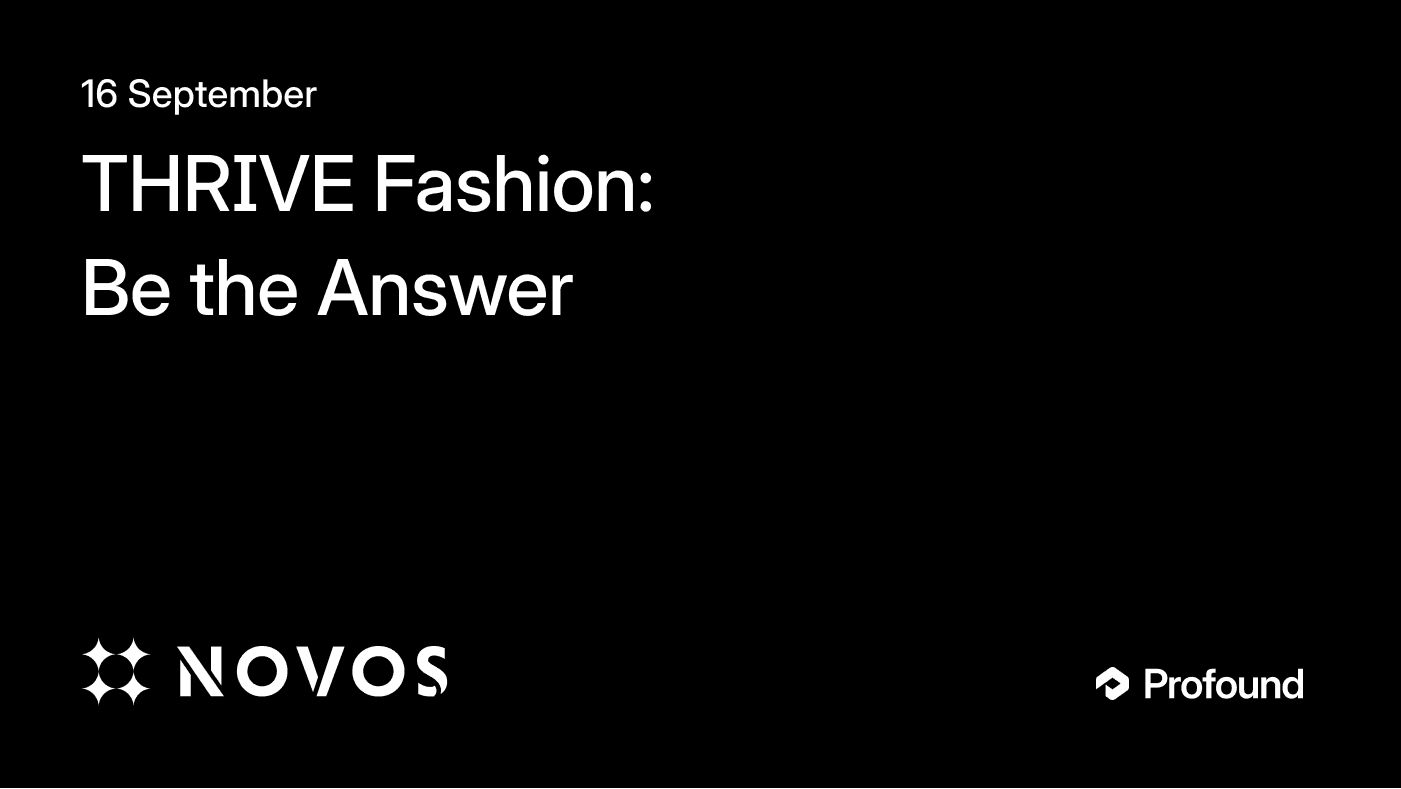 THRIVE Fashion: Be the Answer by Novos