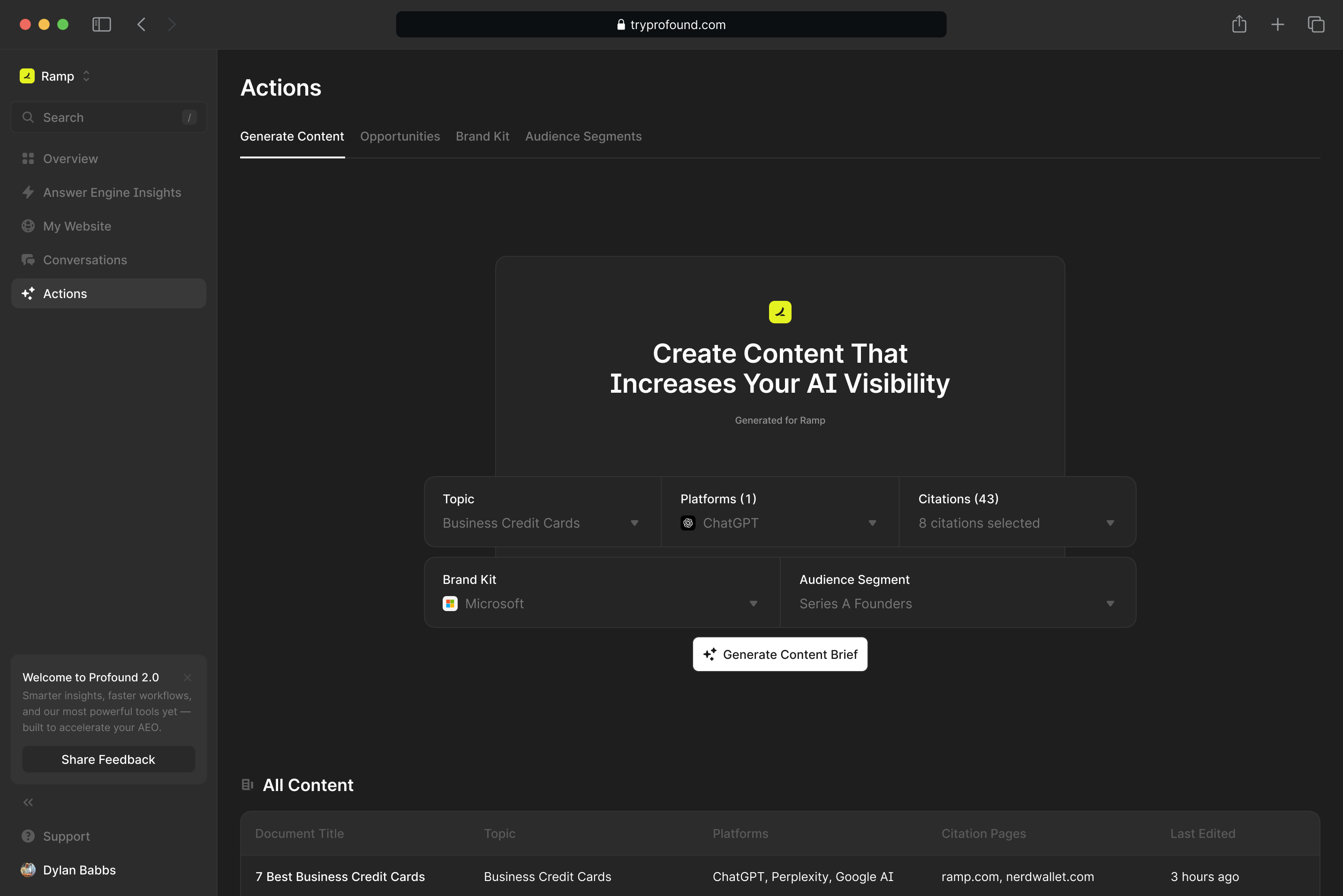 Actions Index